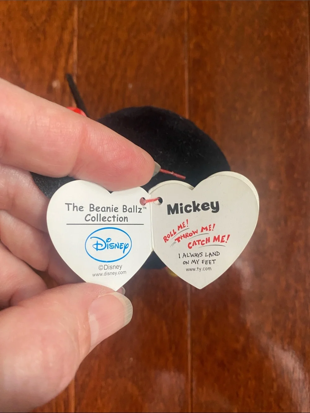 Ty Beanie Ballz Mickey Mouse Plastic Key Clip Plush Key Chain